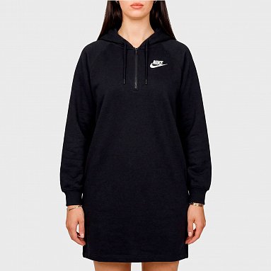 Толстовка Nike Sportswear Club Fleece Hoodie Dress черный, артикул DQ6765-010