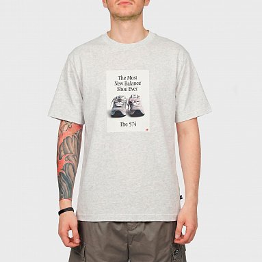 Футболка New Balance 574 Ad T-Shirt серый, артикул MT61B0WF/AHH