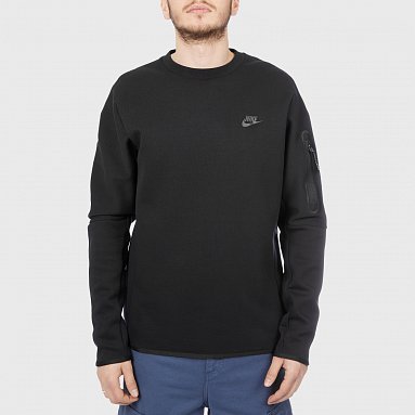 Свитшот Nike Sportswear Tech Fleece Crew, цвет черный, артикул CU4505-010