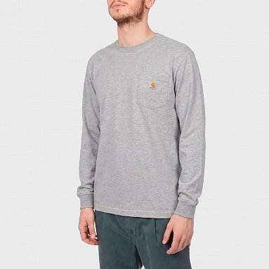 Лонгслив Carhartt L/S T-Shirt серый, артикул K126-HGY