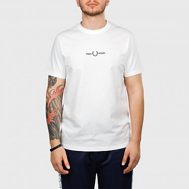 Футболка Fred Perry Embroidered T-Shirt белый, артикул M4580-100