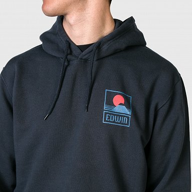 Толстовка Edwin Sunset On Mt Fuji Hoodie Sweat, цвет синий, артикул I029284.NYB.67
