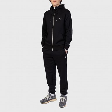 Толстовка Fred Perry Hooded Zip Through Sweatshirt, цвет черный, артикул J7536-198