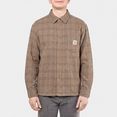 Рубашка Carhartt Wip L/S Bagley Shirt, цвет коричневый, артикул I037136.3U6.XX