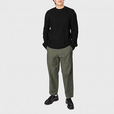 Свитер Edwin Twisted Crew Neck Sweater, цвет черный, артикул I031152.89.67