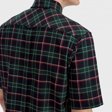 Рубашка Fred Perry Tartan Short Sleeve Shirt, цвет зеленый, артикул M1741-Z89
