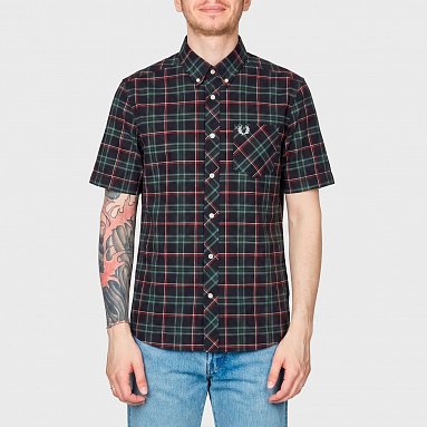 Рубашка Fred Perry Tartan Short Sleeve Shirt зеленый, артикул M1741-Z89