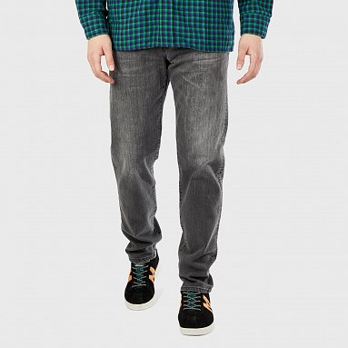 Мужские джинсы Edwin Regular Tapered Kaihara, Black x Black Stretch Denim 12.5oz серый, артикул I030682.89.I4