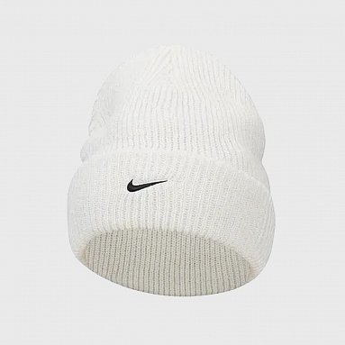 Шапка Nike Peak Tall Cuff Swoosh Beanie белый, артикул FB6529-121