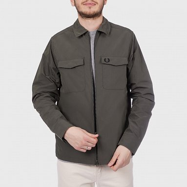 Рубашка Fred Perry Lightweight Zip-Through Overshirt, цвет серый, артикул M5684-638
