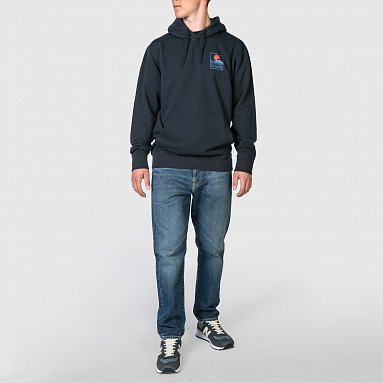 Толстовка Edwin Sunset On Mt Fuji Hoodie Sweat, цвет синий, артикул I029284.NYB.67