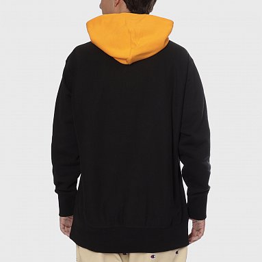 Толстовка Champion Reverse Weave Contrast Hoodie Logo Script, цвет черный, артикул 215164-KK001