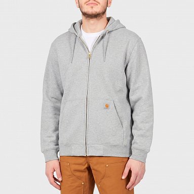 Толстовка Carhartt Loose Fit Midweight Full-Zip Hoodie серый, артикул K122-HGY