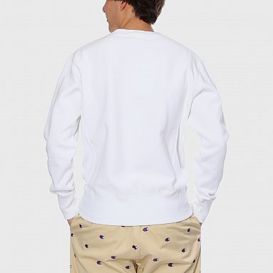 Свитшот Champion Reverse Weave Script Logo Crew Neck, цвет белый, артикул 212576-WW001
