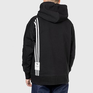 Толстовка Y-3 3-Stripe Terry Hoodie, цвет черный, артикул H16340