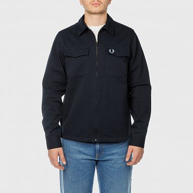 Рубашка Fred Perry Twill Zip Through Overshirt, цвет синий, артикул M9833-608