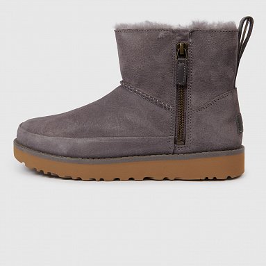 Ботинки Ugg Classic Zip Mini W, цвет серый, артикул 1113590_SHA