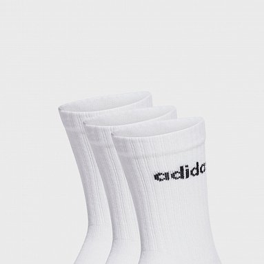 Носки adidas Originals Linear Crew Cushioned Socks, цвет белый, артикул HT3455