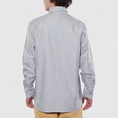 Рубашка Fred Perry Striped Oxford Shirt, цвет серая, артикул M1661-608