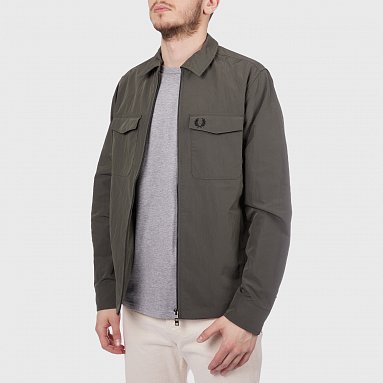 Рубашка Fred Perry Lightweight Zip-Through Overshirt, цвет серый, артикул M5684-638