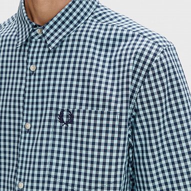 Рубашка Fred Perry Gingham Short Sleeve Shirt, цвет синий, артикул M2435-24A