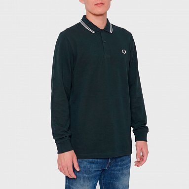 Рубашка-поло Fred Perry Ls Twin Tipped зеленый, артикул M3636-T50