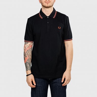 Поло Fred Perry Twin Tipped черный, артикул M3600-Y67
