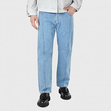Мужские джинсы Edwin Nashville Pintuck Pant Blue Cotton Hemp Denim 14oz голубой, артикул I031926.01.47