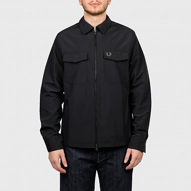 Рубашка Fred Perry Lightweight Zip-Through Overshirt, цвет черный, артикул M5684-236