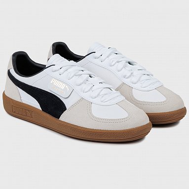 Кроссовки Puma Palermo Leather, цвет белый, артикул 396464-01