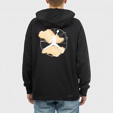 Толстовка Jordan Dri-Fit Sport Graphic Fleece Pullover Hoodie, цвет черный, артикул FQ6808-010
