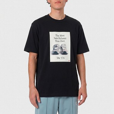 Футболка New Balance 574 Ad T-Shirt черный, артикул MT61B0WF/BK